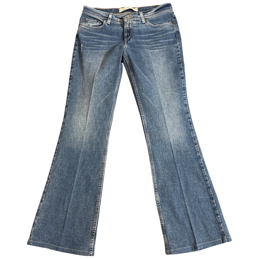 Express Jeans Women's 30x31 Blue Precision Fit Low Rise Bootcut Denim Distressed